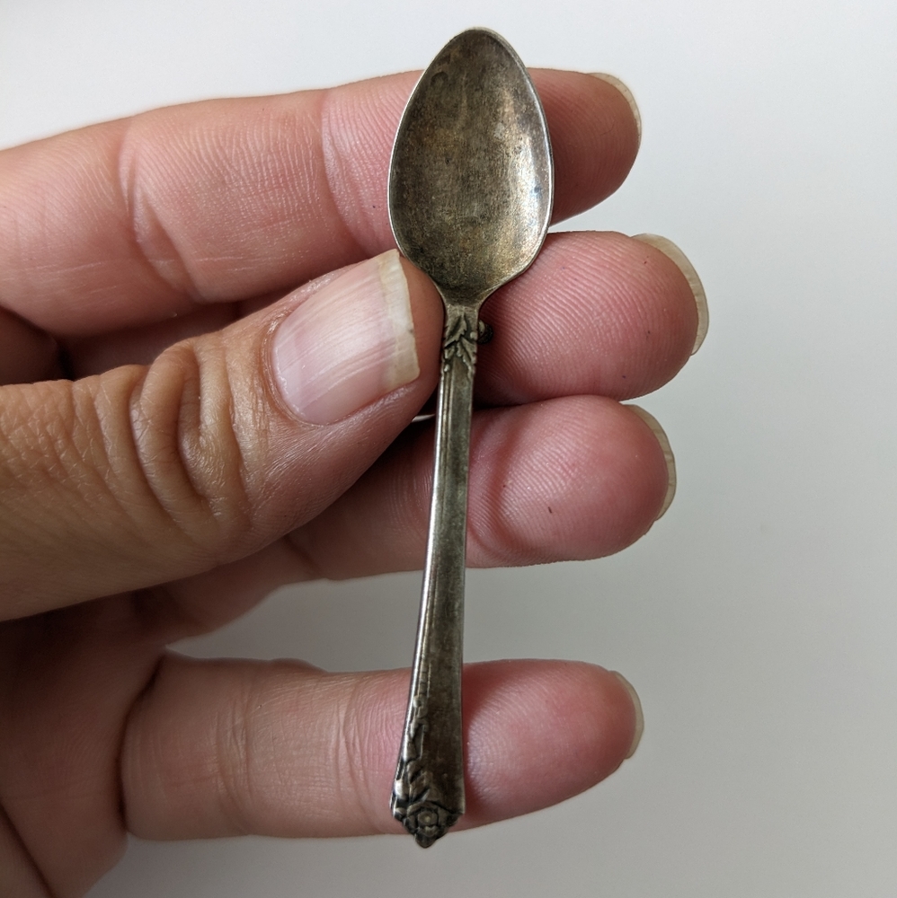 1940's VTG MINIATURE SILVER SPOON BROOCH